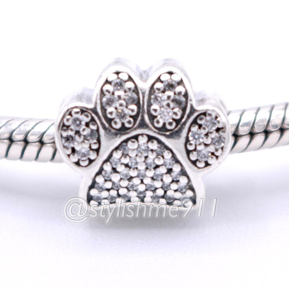 Authentic PANDORA Paw Prints Charm - 791714CZ
